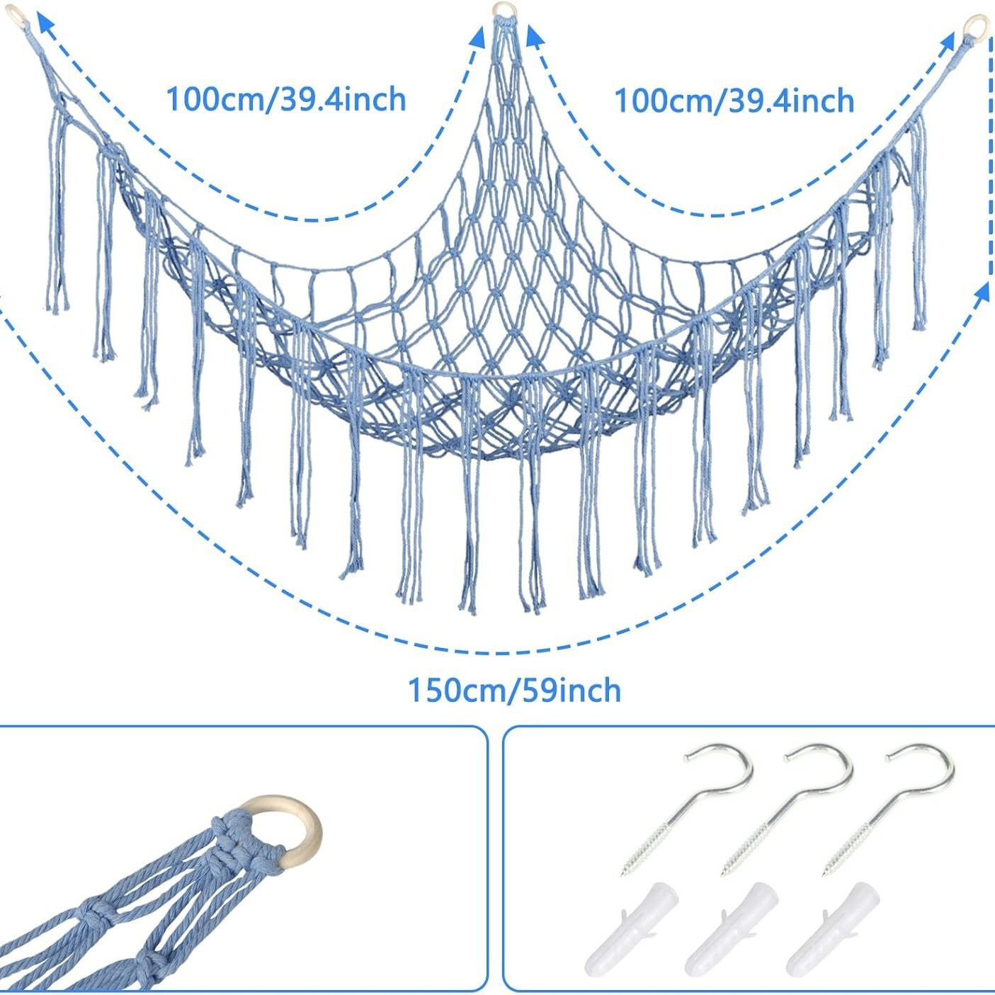 2,5 mm bleu clair avec crochet inclus