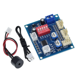 DC 12V 5A PWM PC CPUファン温度制御速度コントローラモジュールブザー高温アラームNTC B 3950サーミスタ50K - Product Image 1