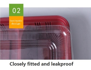 Rechteckige Einweg-Lebensmittel verpackungs behälter Einzel fächer Kunststoff-Brotdose mit Deckel - Product Image 5