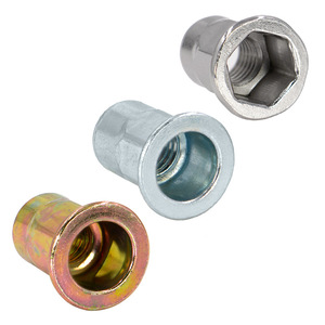 Fabrika renkli galvanizli renk kaplama düz kafa açık uç yarı yarım Hex somun perçin - Product Image 1