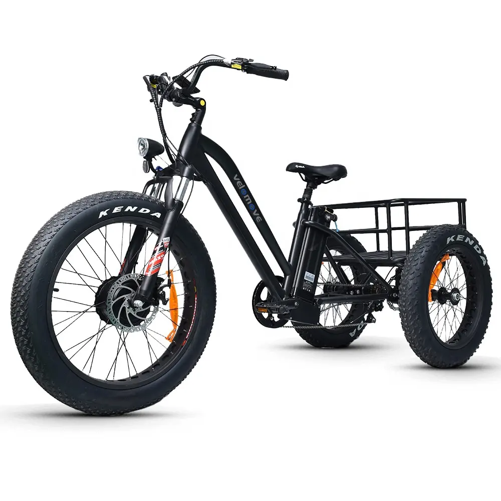 دراجة ثلاثية العجلات الكهربائية VeloMove لعام 2024 للكبار/ دراجة كهربائية مريحة بتصميم المعدات الأصلي مخصصة بسعر المصنع، دراجة ثلاثية العجلات الكهربائية