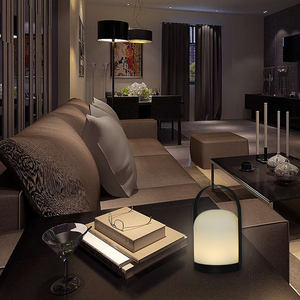 Yosinfo, lámpara de mesa LED con mango de cuero portátil multifuncional, pantalla de plástico, fuente de luz duradera con varios colores - Product Image 3