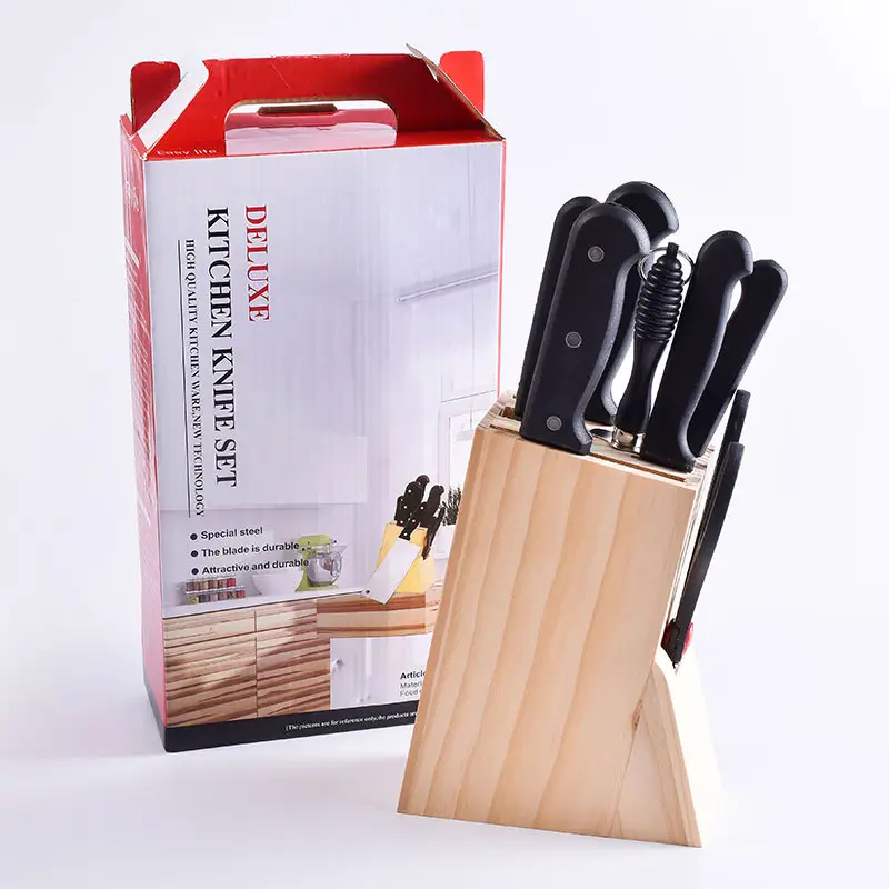 A2754 Business Geschenk Küche 8 teile/satz Messer Werkzeug Küchen geschirr Messer mit Holz basis Home Edelstahl Küchenmesser Set