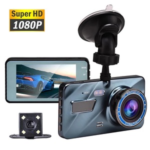 4 inç V2 Video kaydedici 1080P 2.5D IPS LCD Dash kamera ile ön ve arka çift kayıt g-sensor çoklu dil 1 yıl garanti - Product Image 1
