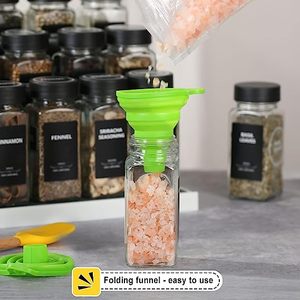 ラベル付き工場直接スパイスジャー金属蓋付きガラススパイスジャースパイスラックキャビネット引き出し用調味料収納ボトル - Product Image 3