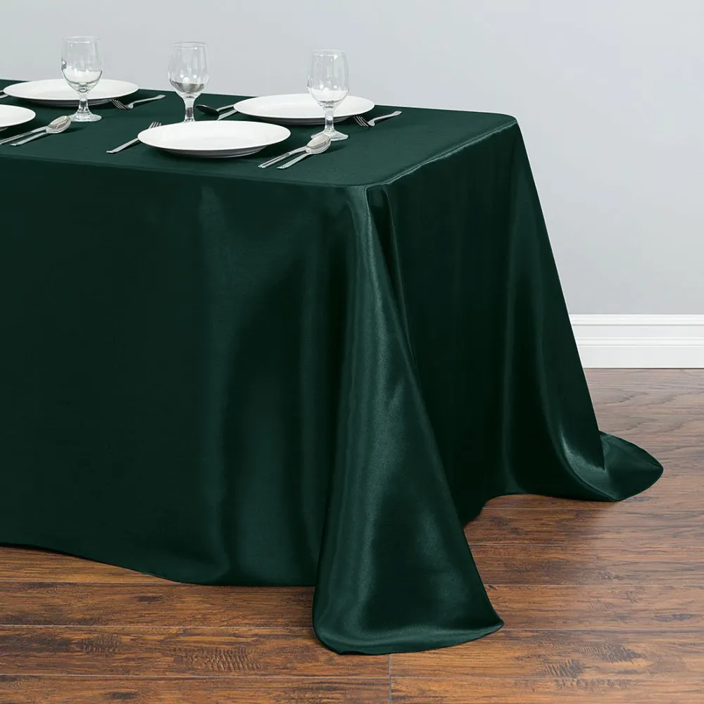 Multi cor verde esmeralda mesas panos retangulares redondo cetim toalha para festa de casamento