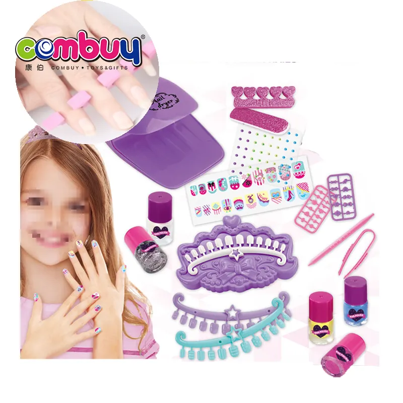 Makeup boutique pretty girls play game drying kit nail art toy set