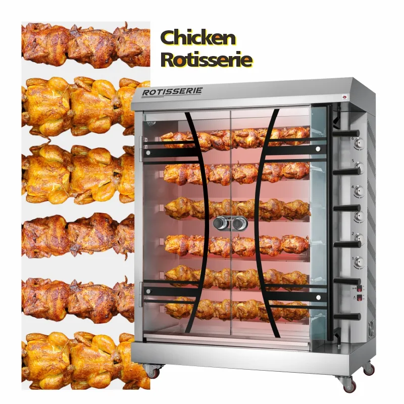 Macchina rotativa automatica verticale a Gas girarrosto per forno di pollo Grill per Barbecue pezzi di ricambio gratuiti in acciaio inox gpl/NG