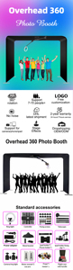Uzaktan kumanda selfie gökyüzü taşınabilir aşırı baş havai 360 fotoğraf kabini otomatik kafes top spinner video booth photobooth makinesi - Product Image 6