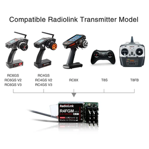 Radyolink fabrika R4FGM alıcı için 2.4GHz PWM 4CH RC Gyro radyo RC4GS V3 RC6GS /T8S Mini RC araçlar için RC araba/kamyon - Product Image 6