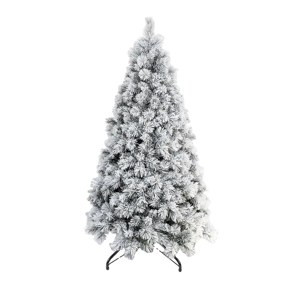 Árvore de Natal de neve artificial de fábrica pré-decorada de 25 anos de pinho de 7,5 pés com luzes LED