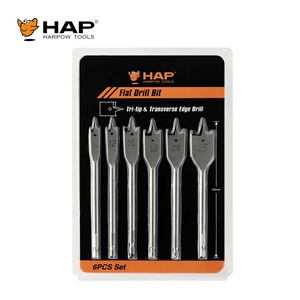 Hand Tool Fast Drilling 152mm Length Wood Working Flat Spade Drill Bit Set With <strong>Tri</strong> <strong>Tip</strong> and Transverse Edge Drill - Product Image 3