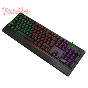 Yeaibo, barato, 104 teclas, teclado LED de color para ordenador, resistente al agua, mezcla de escritorio, juego con cable, silencioso, teclado estándar para juegos de oficina - Product Image 6