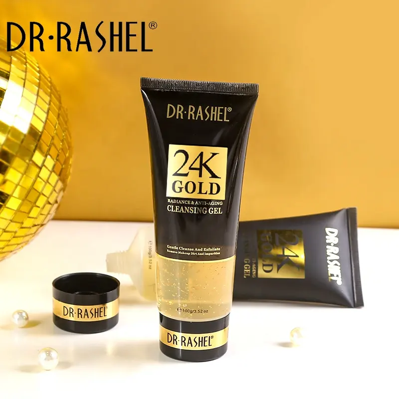 DR. Rashash − nettoyant pour le visage, anti-âge, de couleur or 24k, nettoyant du visage