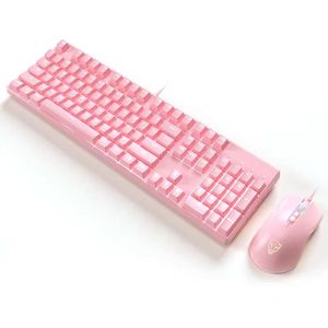 Pink Real Mechanical <strong>Keyboard</strong> and <strong>Mouse</strong> Set with Blue <strong>Switch</strong> Cute Girls E-sports Gamer <strong>Computer</strong> Peripherals <strong>Keyboard</strong> - Product Image 2