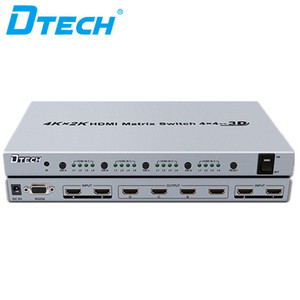 Dtech Hot Sales 4K * 2K HDMI Matrix Switcher Unterstützung 3D 4 Eingang 4 Ausgang 30 Meter Matrix Mit IR