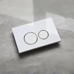 Placa de descarga de cisterna oculta blanca de doble botón para baños, inodoros, placa de empuje frontal para uso en tanques - Product Image 1