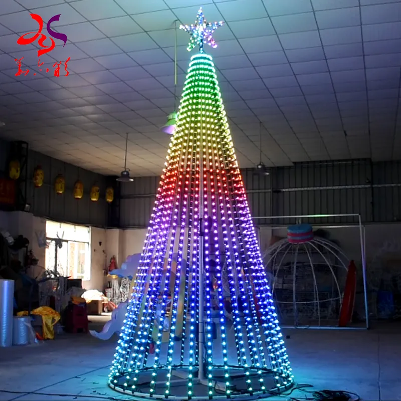 Sequências de cores personalizáveis Inteligente programável LED Pixelated rgb inteligente controlado por pixel mega árvore de Natal interativo