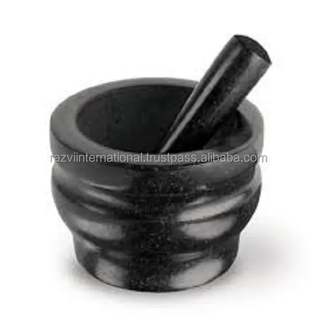 Heavy Quality Black Marmor Mörser & Stößel Direkt von Manufacture einzigartiges Design Marmor Stößel zum besten Preis.