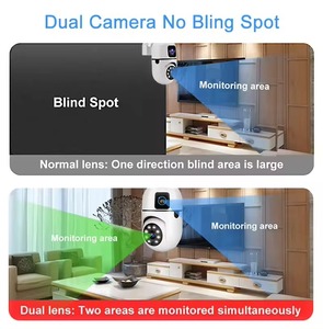 Cámara Domo CCTV de red interior/exterior de doble lente de 4MP con detección de movimiento visión nocturna almacenamiento de datos en la nube WIFI PTZ CMOS Sensor - Product Image 6
