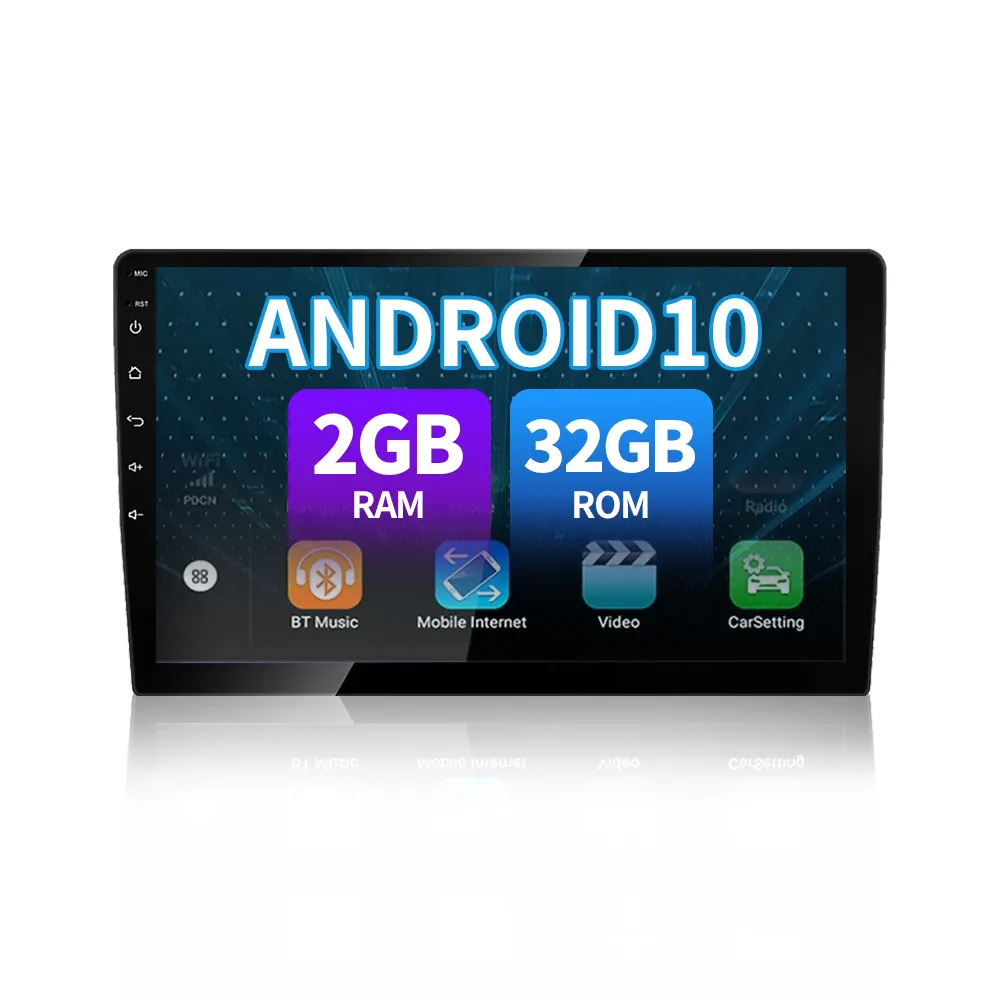 Fabrika toptan 9 inç Android araç Dvd oynatıcı oyuncu 2 + 32GB DSP FM Wifi navigasyon araba Stereo ekran araç DVD oynatıcı oyuncu çift Din radyo