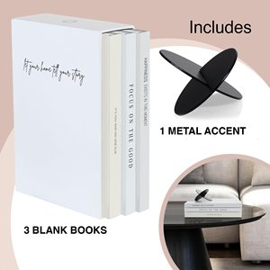 Tùy Chỉnh Thiết Kế Sách Bìa Cứng Trang Trống Cuốn Sách Trang Trí Thiết Lập 3 Thực Noteooks Trong Slipcase - Product Image 3