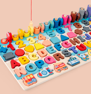 キッズ木製番号マッチング学習スタッキングリング形状認識パズルボード教育玩具 - Product Image 2