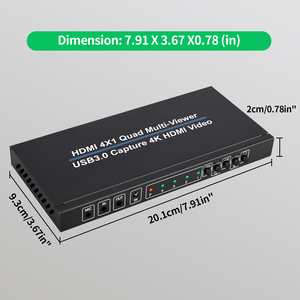 Xput HDM1 4x1 Quad Multi-Viewer USB3.0 Video Capture <strong>4</strong> in <strong>1</strong> Out <strong>HDMI</strong> <strong>Switcher</strong> Supports Infrared Remote Control and Key Switching - Product Image 6