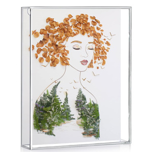 Cornice per foto in acrilico con cornice trasparente personalizzata all'ingrosso per display da tavolo per scrivania per scatola di memoria fiori secchi - Product Image 1