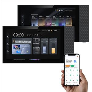 Tuya Wifi Android 7 Zoll EU-Typ Smart Inwall Multifunktions-Zentral bedienfeld mit ZigBee Gateway Hintergrund musik system