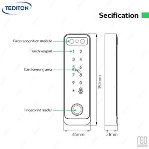 Tediton NEO TTlock Wifi Face Fingerprint <strong>Access</strong> Control <strong>System</strong> Power Supply Building <strong>Access</strong> Control <strong>Intercom</strong> Video Door Phone