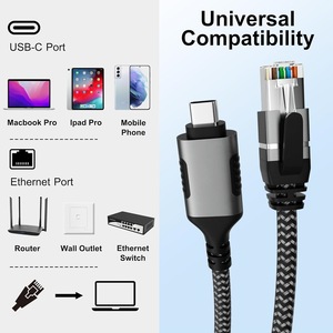 Cavo professionale USB C a Ethernet tipo C a RJ45 direttamente collegato alla rete Gigabit LAN per dispositivo USB C per Smartphone - Product Image 4