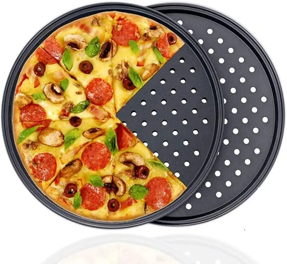 حار بيع نونستيك بيتزا قوالب مثقب صينية البيتزا الكربون الصلب البيتزا عموم