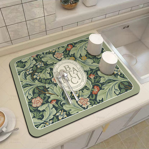 厨房排水垫家用餐桌碗碟垫多种图案颜色吸水桌垫 - Product Image 4