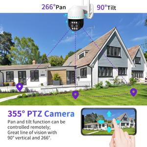 2K Wireless CCTV Security Dome-Kamerasystem mit Wifi 4CH 10X Zoom PTZ für zu Hause