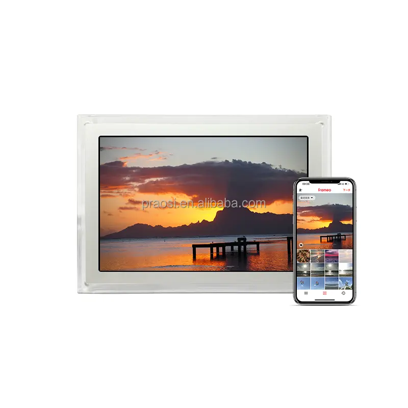 Pro 10 pollici WiFi 16GB Cloud Photo Frame IPS Touch Screen condividere foto o Video tramite APP rotazione automatica cornice per foto in acrilico digitale