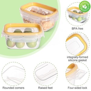 400ML Rechteckiger transparenter klarer luftdichter Kunststoff-Vorrats behälter Mahlzeit zubereitung Lebensmittel Obst Gemüse Aufbewahrung sbox mit Deckel