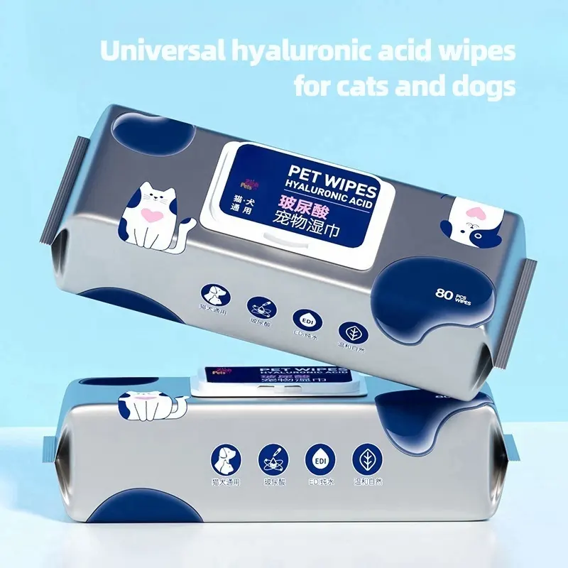 80pcs universale per gatti e cani naturale estratto e Non tessuto per il corpo dell'animale domestico salviette-acido ialuronico, facile da usare, ottimo per gli animali domestici!