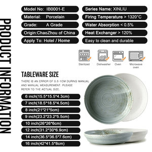 Di alta qualità Eco Friendly forma irregolare blu porcellana bianca profonda zuppa piatti ceramica Pasta piatto cena per ristoranti - Product Image 6