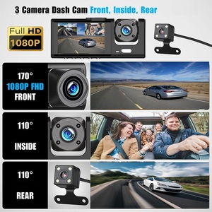 3 ערוץ dvr wifi המכונית עבור מצלמת מקף רכב עבור מכוניות 1080p מקליט וידאו האחורי מצלמה תצוגה אחורית עבור רכב שחור תיבת