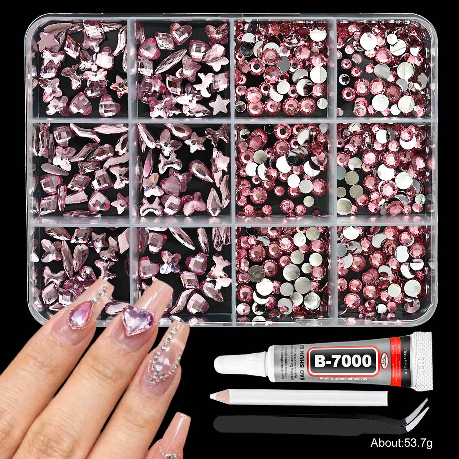 Colle à stylo pince à épiler rose à 12 grilles