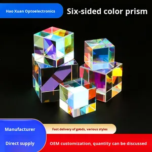 Haoxuan sáu màu kết hợp lăng kính góc phải tùy chỉnh tách quang phổ siêu mịn đánh bóng kính nhiều màu - Product Image 5