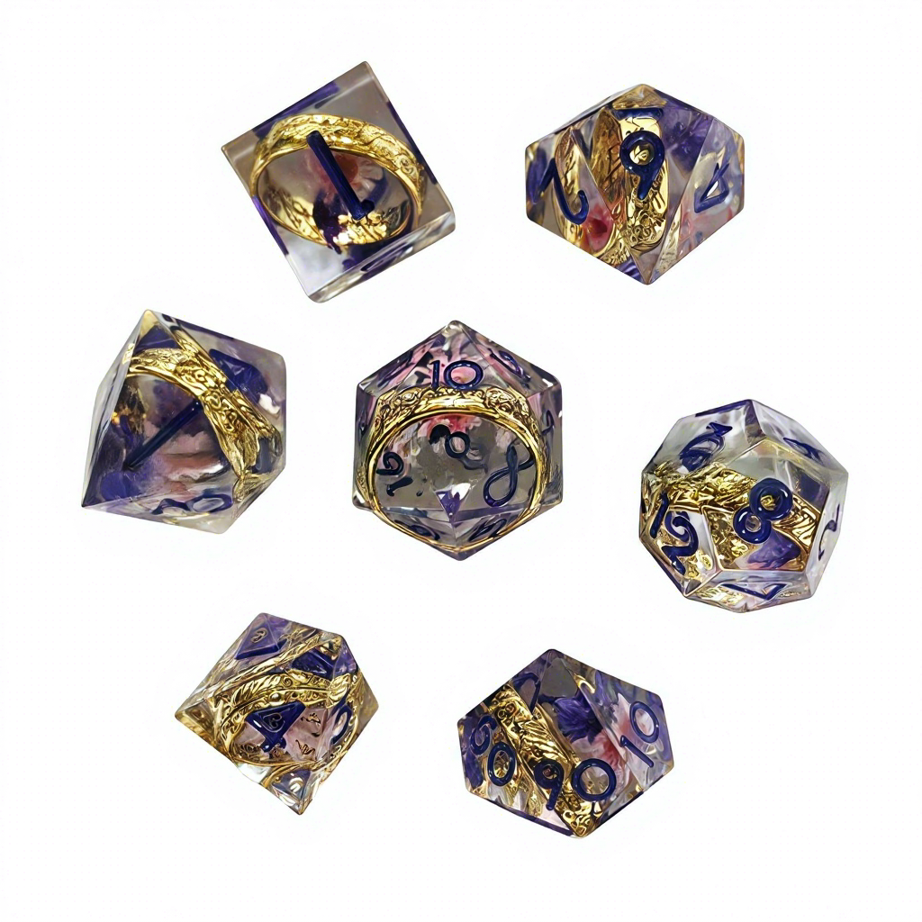 Ring with flower in purple