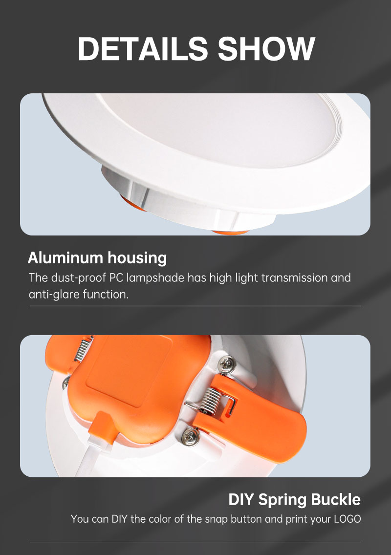 High brightness CCT 3000K 4000K 6000K downlight lamp commercial downlight 7W 9W recessed led downlight fixture for project