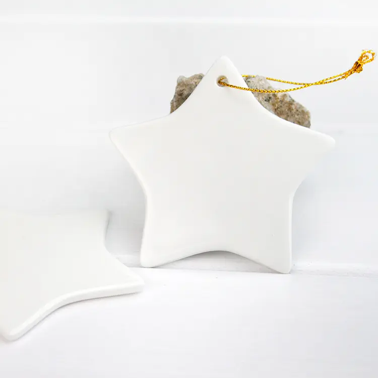 Regalo colgante de Navidad DIY Impresión personalizada Adorno colgante de cerámica Sublimación espacios en blanco Varias formas