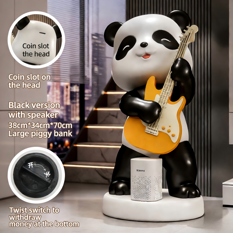 AKD6759H Panda noir jouant de la guitare (avec haut-parleur Xiaoai)