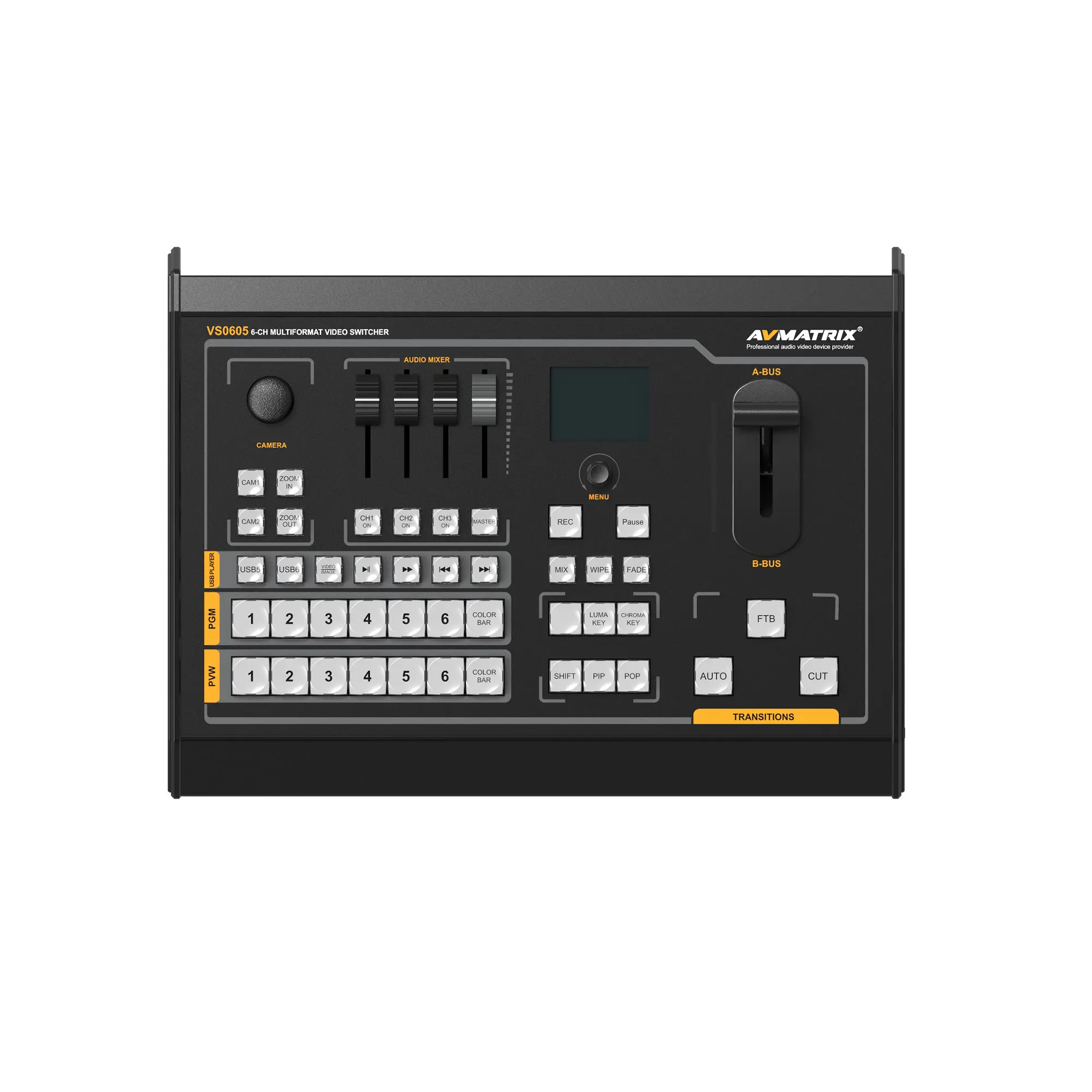 AVMATRIX VS0605 6-Channel Control Panel Television Studio Pro HD Live Streaming Broadcasting Production Mixer Switcher