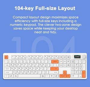 104-Key Scissor Switch Super Slim <strong>Computer</strong> Office <strong>Keyboard</strong> Full Size 3-Mode 2.4G BT Wireless Wired <strong>Keyboard</strong> &amp; LED Screen - Product Image 6