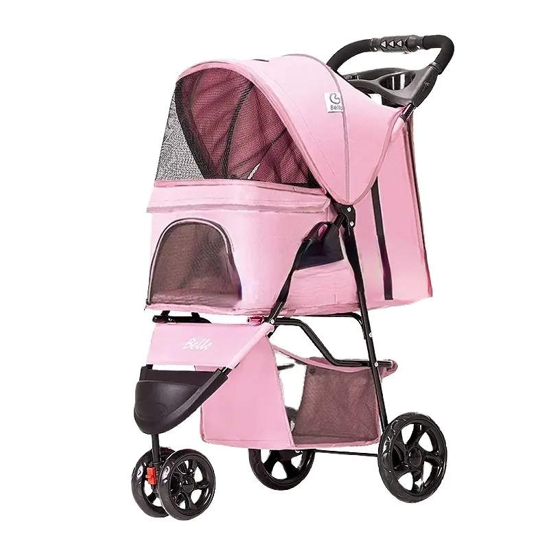 3 Wheels Pet Stroller Lightweight Folding Pet Stroller Dog out door Wagon Large Space Dog Car Carrier for 15kg