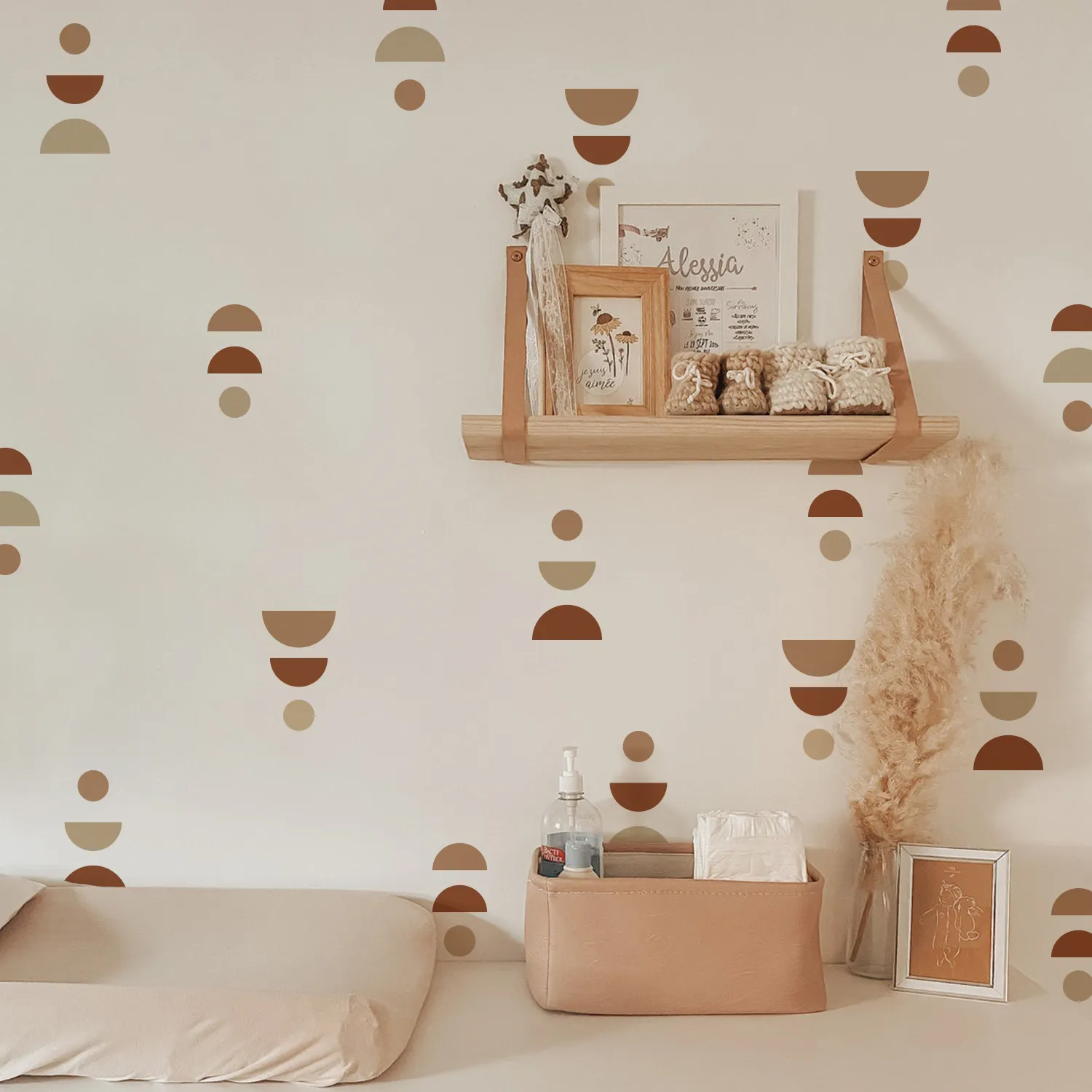 Funlife boho adesivo de parede, decoração de casa para quarto de bebê, adesivo para parede de arco boho